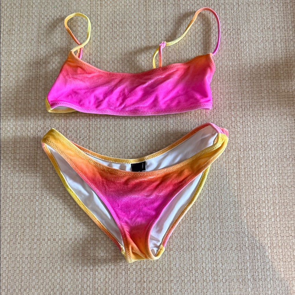 Vibrant Pink and Yellow Bikini Set